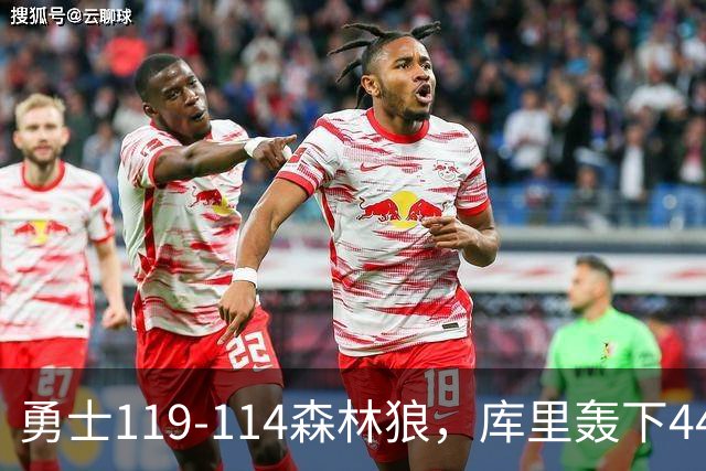 勇士119-114森林狼，库里轰下44+8+6，伦德伯格26+8，库明加20分